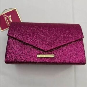 Juicy Couture Glitter Hot Pink Clutch NEW